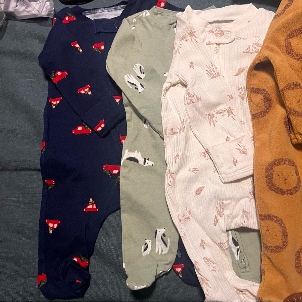 0-3 month Bundle  One-Piece Footed Sleepwear - Assorted